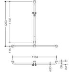 Hewi Duschhandlauf SERIE 801 se 1,25 m wa 1184mm anthrazitgrau