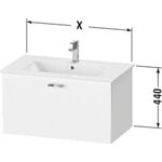 Duravit Waschtischunterbau XBASE 1 Auszug 440x800x475mm weiß matt
