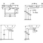 V&B Schrankwaschtisch SUBWAY 3.0 650x470mm o ÜL mit HL we