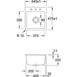 V&B Einbauspüle SUBWAY 45 XS FLAT 440x475mm Exzent. snow white