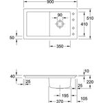 V&B Spüle TIMELINE 50 900x510mm Handbet. graphit