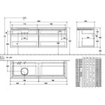 V&B Waschtischunterschrank LEGATO 1600x550x500mm m Be Glossy White