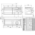 V&B Waschtischunterschrank LEGATO 1400x550x500mm Kansas Oak
