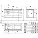 V&B Waschtischunterschrank LEGATO 1200x550x500mm Glossy White