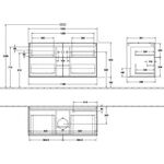 V&B Waschtischunterschrank FINION 1200x603x501mm AP Gl wh ma gls wh lacq.