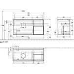 V&B Waschtischunterschrank FINION 1200x603x501mm Regal glos. wh glos. wh