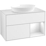 V&B Waschtischunterschrank FINION 1000x603x501mm Regal glos. wh glos. wh