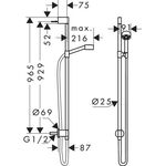 Brauseset 75 1jet EcoSmart AXOR ONE brushed nickel