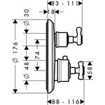 Thermostat AXOR MONTREUX UP mit Abstellventil brushed brass