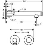 Select-Waschtischmischer AXOR UNO 220 UP, Wandmontage stainless steel optic