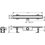 HG Duschrinne RainDrain Compact Komplettset 700mm