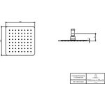 V&B Regenbrause UNIVERSAL SHOWERS Deckenm ec 200x200x51mm 11,4 l/min chr