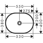 HG Aufsatzwaschtisch Xuniva U o Hahnloch ohne Überlauf 550x400mm weiß