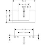 HG Konsole Xelu Q 980x550mm m Auschnitt mittig eiche natur