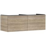 HG Waschtischunterschrank Xelu Q 1360x485x550mm eiche natur Griff chrom