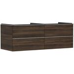 HG Waschtischunterschrank Xelu Q 1360x485x550mm NB dunkel Griff chrom
