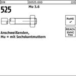 Anschweißende DIN 525 Sechskantmutter M14x 180/60 Mu 3.6 50 Stück - VPE: 50