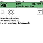 Verschlußschraube DIN 906 Innen-6kt R 1/4 Stahl galv.verz. 100St. - VPE: 100