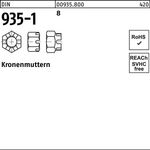 Kronenmutter DIN 935-1 M20 8 25 Stück - VPE: 25