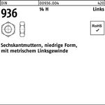 Sechskantmutter DIN 936 links M16 -LH 14 H 50 Stück - VPE: 50