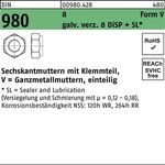 Sechskantmutter DIN 980 Klemmteil V M5 8 galv.verz. 8 DISP 1000Stück - VPE: 1000