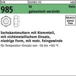 Sechskantmutter DIN 985 Klemmteil M10x 1,25 10 galv.verz. 100 Stück - VPE: 100