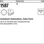 Sechskanthutmutter DIN 1587 M6 6 hohe Form1000 Stück - VPE: 1000