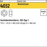 Sechskantmutter ISO 4032 M12 Aluminium 50 Stück - VPE: 50
