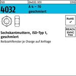Sechskantmutter ISO 4032 M12 A 4 - 70 geschmiert 250 Stück - VPE: 250