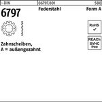 Zahnscheibe DIN 6797 FormA außengezahnt A 23 Federstahl 100 Stück - VPE: 100