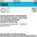 Sechskantmutter ISO 7040 Klemmteil M10 A 2 - 70 brauner Ring 100 Stück - VPE: 100
