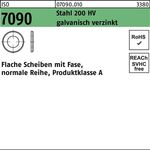 Unterlegscheibe ISO 7090 Fase 10 Stahl 200 HV galv.verz. 500 Stück - VPE: 500
