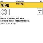 Unterlegscheibe ISO 7090 Fase 45 Messing 1 Stück
