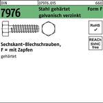 Blechschraube DIN 7976 Sechskant/Zapfen 4,8x22 -F Stahl geh.galv.verz. 250St. - VPE: 250