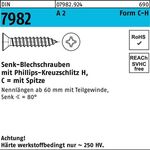 Senkblechschraube DIN 7982 PH/Spitze C 6,3x 32-H A 2 250 Stück - VPE: 250