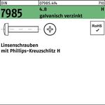 Linsenschraube DIN 7985 PH M2,5x6-H 4.8 galv.verz. 2000St. - VPE: 2000