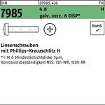 Linsenschraube DIN 7985 PH M6x10-H 4.8 galv.verz. 8 DiSP 1000St. - VPE: 1000