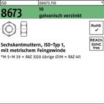 Sechskantmutter ISO 8673 M20x 1,5 10 galv.verz. 50 Stück - VPE: 50