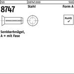 Senkkerbnagel ISO 8747 Fase 5x 15 Stahl 250 Stück - VPE: 250