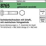 Sechskantschraube ISO 8765 Schaft M24x2x 80 8.8 galv.verz. 25 Stück - VPE: 25
