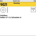 Scheibe DIN 9021 5,3x15x1,2 Messing 100 Stück - VPE: 100
