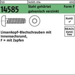 Linsenblechschraube ISO 14585 ISR/Spitze 2,9x22 -F Stahl geh.galv.verz. 1000St. - VPE: 1000