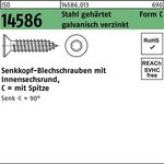 Senkblechschraube ISO 14586 ISR/Spitze 6,3x 80 -C Stahl geh.galv.verz. 250St. - VPE: 250