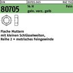 Mutter DIN 80705 flach M30x 2 14 H galv.verz. gelb 25 Stück - VPE: 25