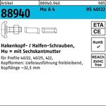 Hammerkopfschraube R 88940 40/22 6-ktmutter M12x 40 Mu A 4 25St. HALFEN - VPE: 25