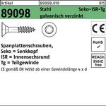 Spanplattenschraube R 89098 SEKO ISR TG 3,5x50/30-T15 Stahl galv.verz. 500St. - VPE: 500