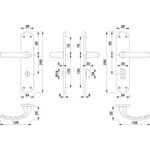 Renovationsgarnitur Tôkyô 1710/3334 Alu.F1 SK/OL 4-KT.8mm Entf.78mm HOPPE