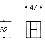 Scharnier DIN re.H.52mm B.47mm PA m.Metalleinleger signalweiß,ma HEWI