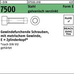 Gewindefurchendeschraube DIN 7500 ZYLKO Innen-6kt E M6x8 Sta galv.verz. 1000St. - VPE: 1000