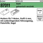 T-Nutenmutter R 87011 Führungssteg außen 6mm M6 Stahl galv.verz. 1000St. - VPE: 1000